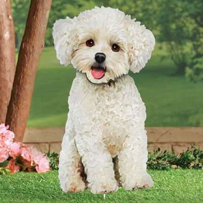 Winston Porter Josca Realistic Bichon Frise Garden Stake Reviews Wayfair